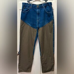 Cabela's Roughneck Upland Double Knee Hunting Jeans Blue Denim Men's 36x32